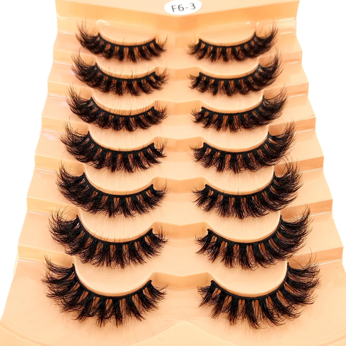 HBZGTLAD 7 par puszystych sztucznych rzęs z efektem naturalnego wyglądania, odpowiednich do codziennego użytku, na imprezy i wielokrotnego użytku, kosmetyki.