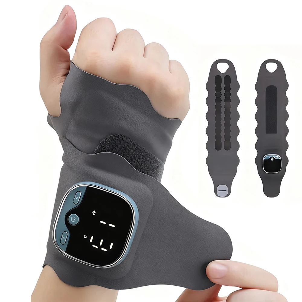 Muscle Stimulation Massage Gloves With Heated Microcurrent Pulse  Wrist Protection For Relieving Pain In Hand Arthritis