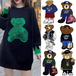 Towel embroidery large cartoon decorative clothes accessories pattern DIY repair decorative sweater cloth sticker patch bear