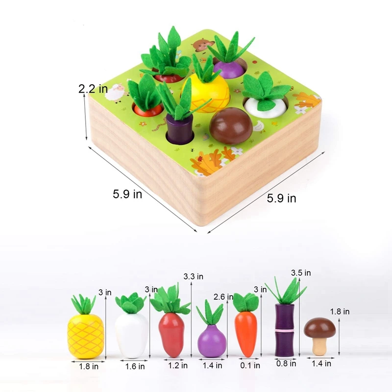 Fruit Vegetable Matching Game Toys Kids Harvest Carrots Farm Vegetable Fruit Learning Cognition Toy For Childre