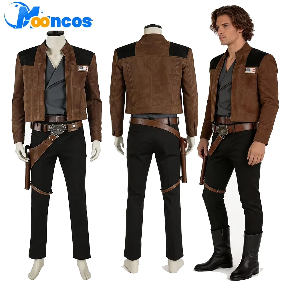 

Male Han Solo Cosplay Costume Knight 2026 TV Space Battle Roleplay Top Pants Coat Man Disfraz Suit Halloween Carnival Clothing