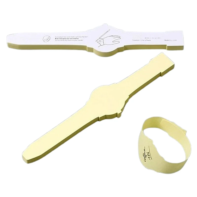 Alarm Clock Bracelet Sticky Note Pads To Do List Paper Wrist Watch Shape Sticky Reminder Adhesive Tearable Sticky