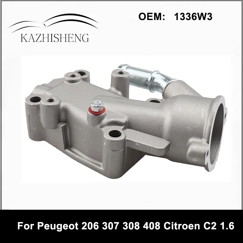 1336W3 New Arrivals Engine Water Outlet Aluminium Thermostat Housing For Peugeot 206 307 308 408 Citroen C2 1.6