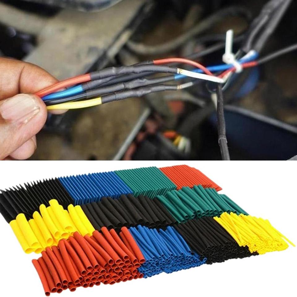  164/328PCS Heat Shrink Tubing 2:1Wire Cable Wrap Assortment Electric Insulation Tube Kit 5 Color 8 Size 