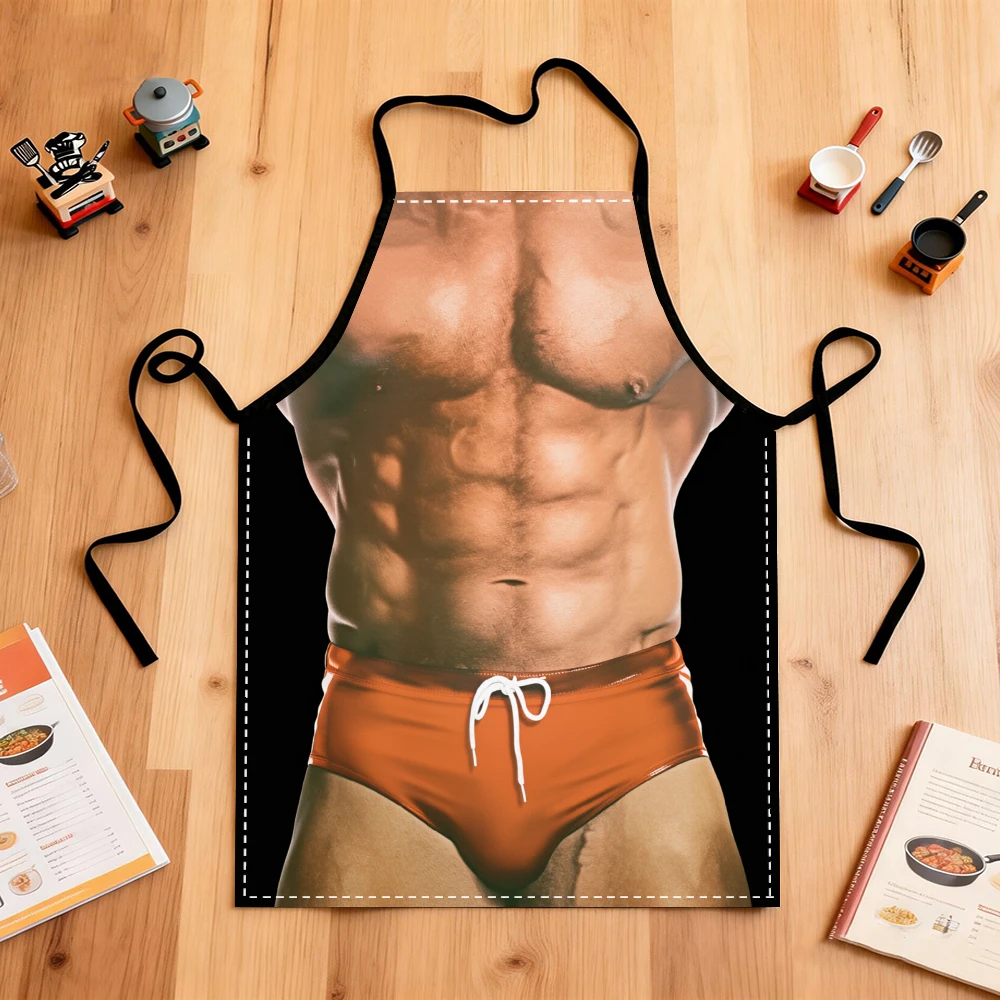 Muscular Man Apron for Chef and Waiter Funny Novelty Kitchen