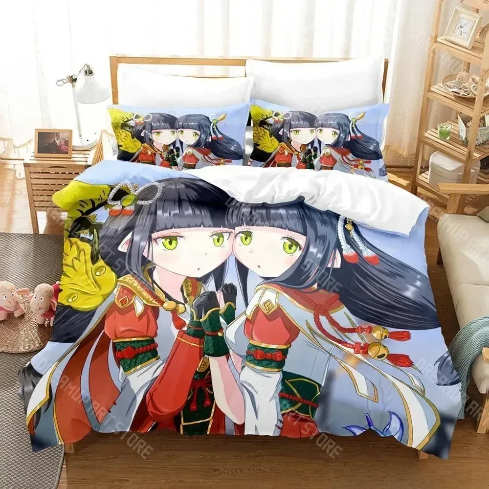 Exquisite 3D Print Monster Hunter Hinoa&Minoto Bedding Set Single Twin Full Queen King Size Bed Set Adult Kid Bedroom Duvet Cove