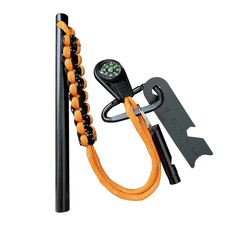 Bear Grylls Survival Fire Starter tige de silex de magnésium, kit de camping d'urgence portable sifflet de boussole pour outil de randonnée de camping