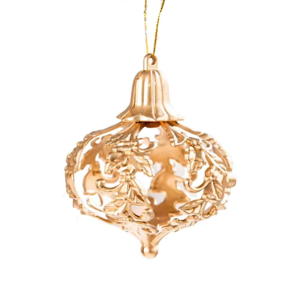

4/8pcs Golden Hollow Five pointed Star Pendant Creative Delicate Christmas Tree Pendant Waterproof Christmas Ball Gift