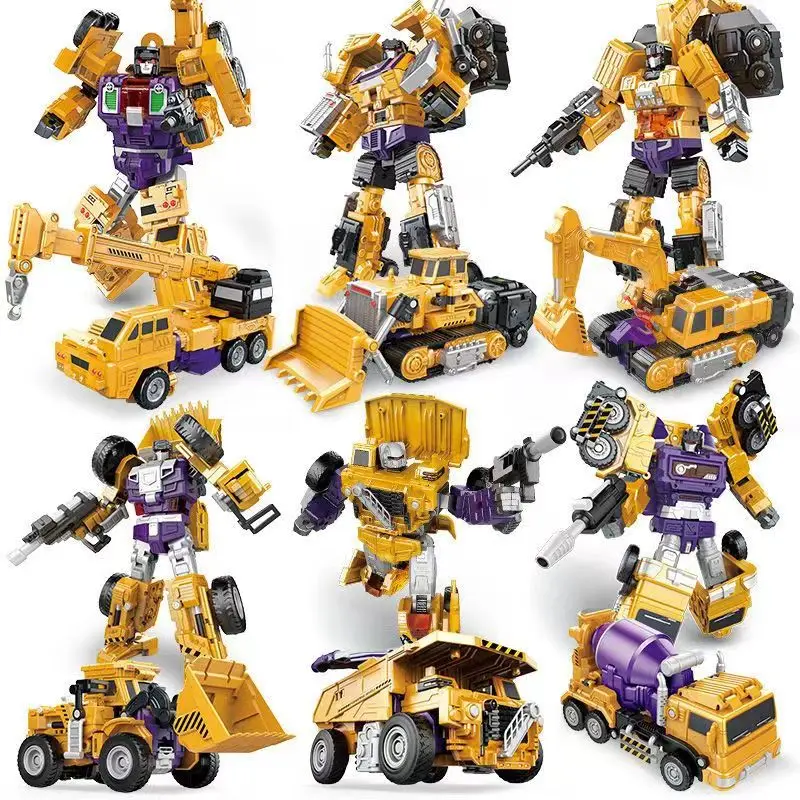 Kit de Mega Robot transformable 6 en 1 para niños de 5 a 12 años, vehículo de construcción STEM, juguete, ingeniería duradera, modelo educativo de construcción