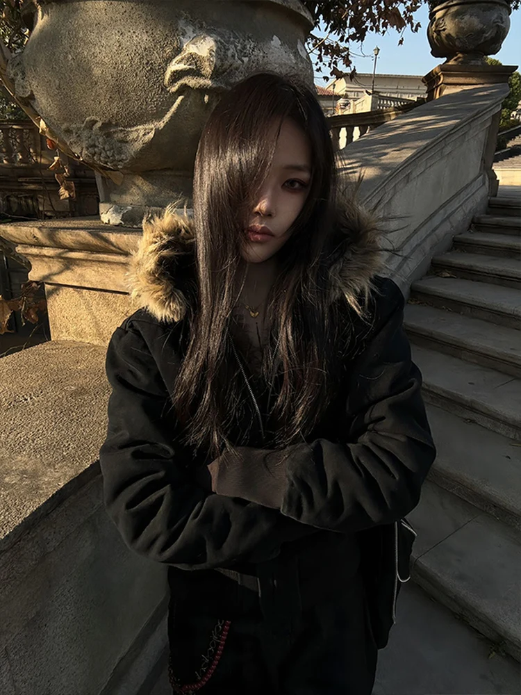 الأمريكية Sle مقنعين Thiened القطن Jaet الرجال الشتاء الوزن الثقيل ort تفكيك ملابس العمل معطف الشباب Faion الدفء #4