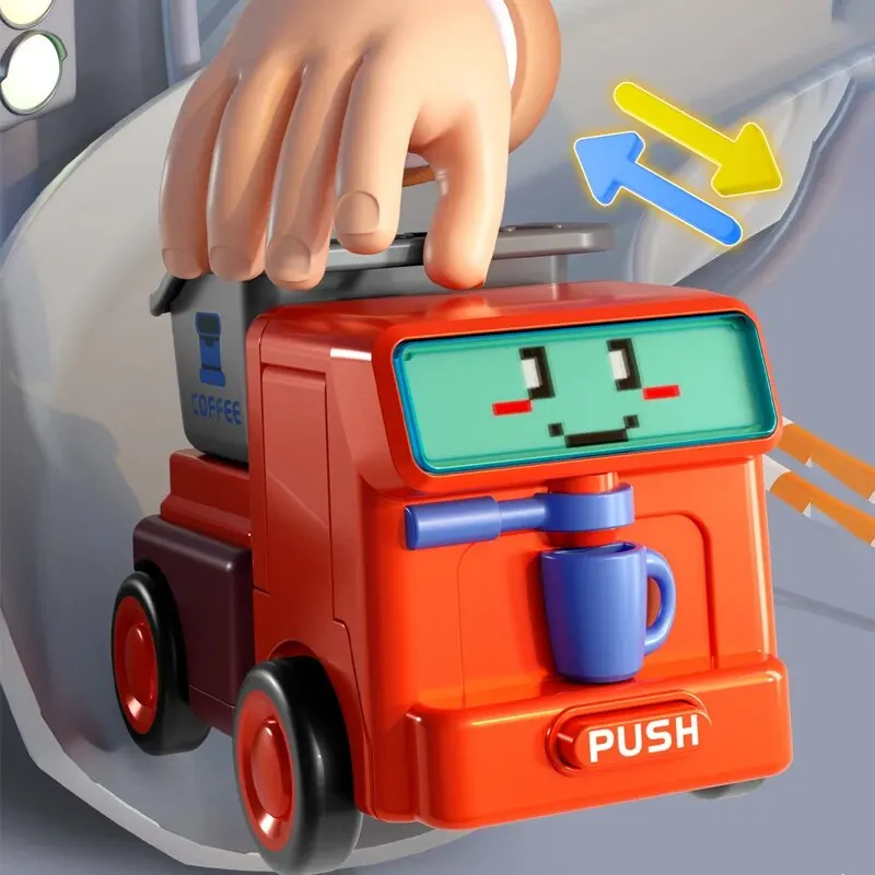 1Pc Kids che trasforma il giocattolo creativo sveglio di colore casuale di trasformazione di rotazione di collisione del Robot del camion della costruzione dell'automobile