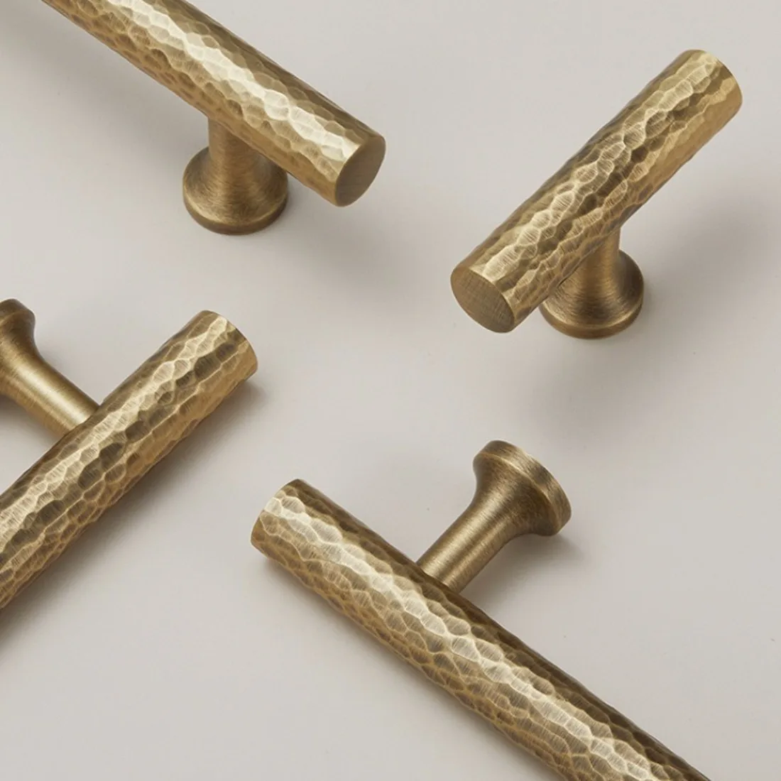 Vintage Brass Handles for Cabinets and Drawers Hand-hammered Texture Hardware Fitting Wardrobes Shoe Cabinets Furniture Handles