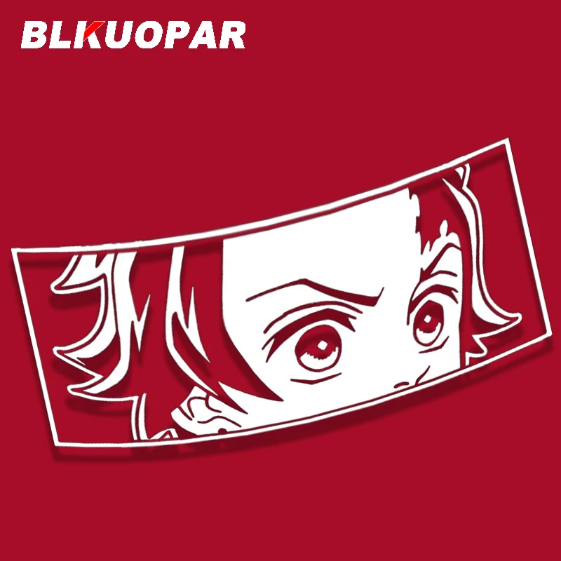 

BLKUOPAR Ghost Slaying Blade Tanjirou Japanese Anime Character Silhouette Decal Creative Car Stickers Bumper Windows Decoration
