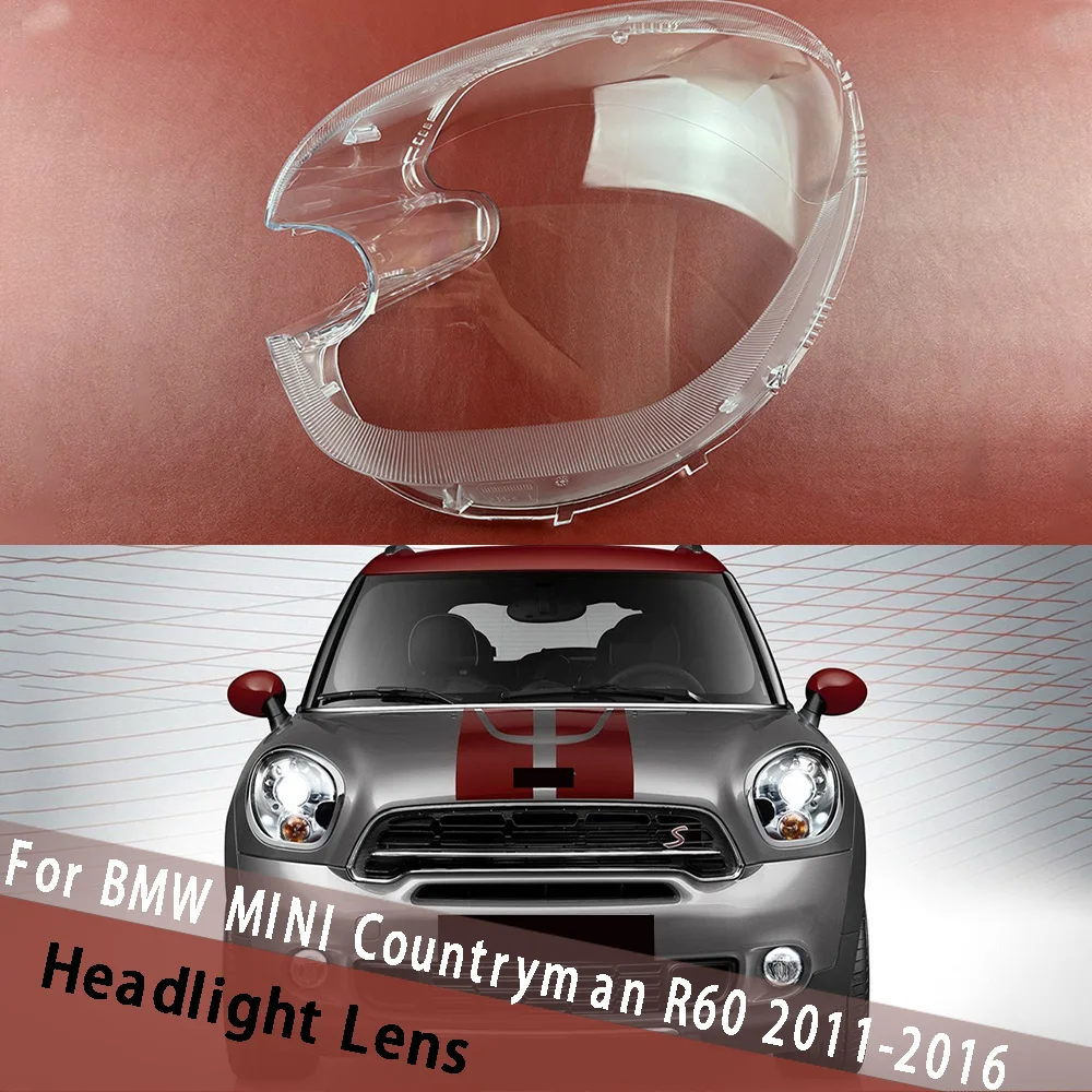 For BMW MINI Countryman R60 2011-2016 (High) Front Headlamp Cover Transparent Headlight Shell Plexiglass Replace Lampshade