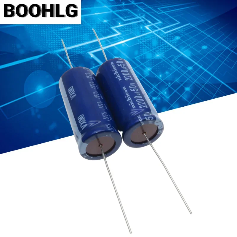 Imagem -03 - Nichicon-capacitor Eletrolítico Axial vx 50v 2200uf 18x40 mm Blue Shell Novo Genuíno Pcs