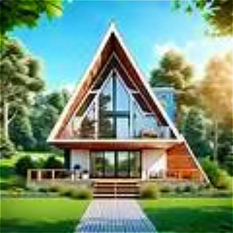 Luxury Modern Triangular Modular Wooden Bungalow Prefabricated House Small Residential Villas Office Bedroom Kitchen Hotel Use