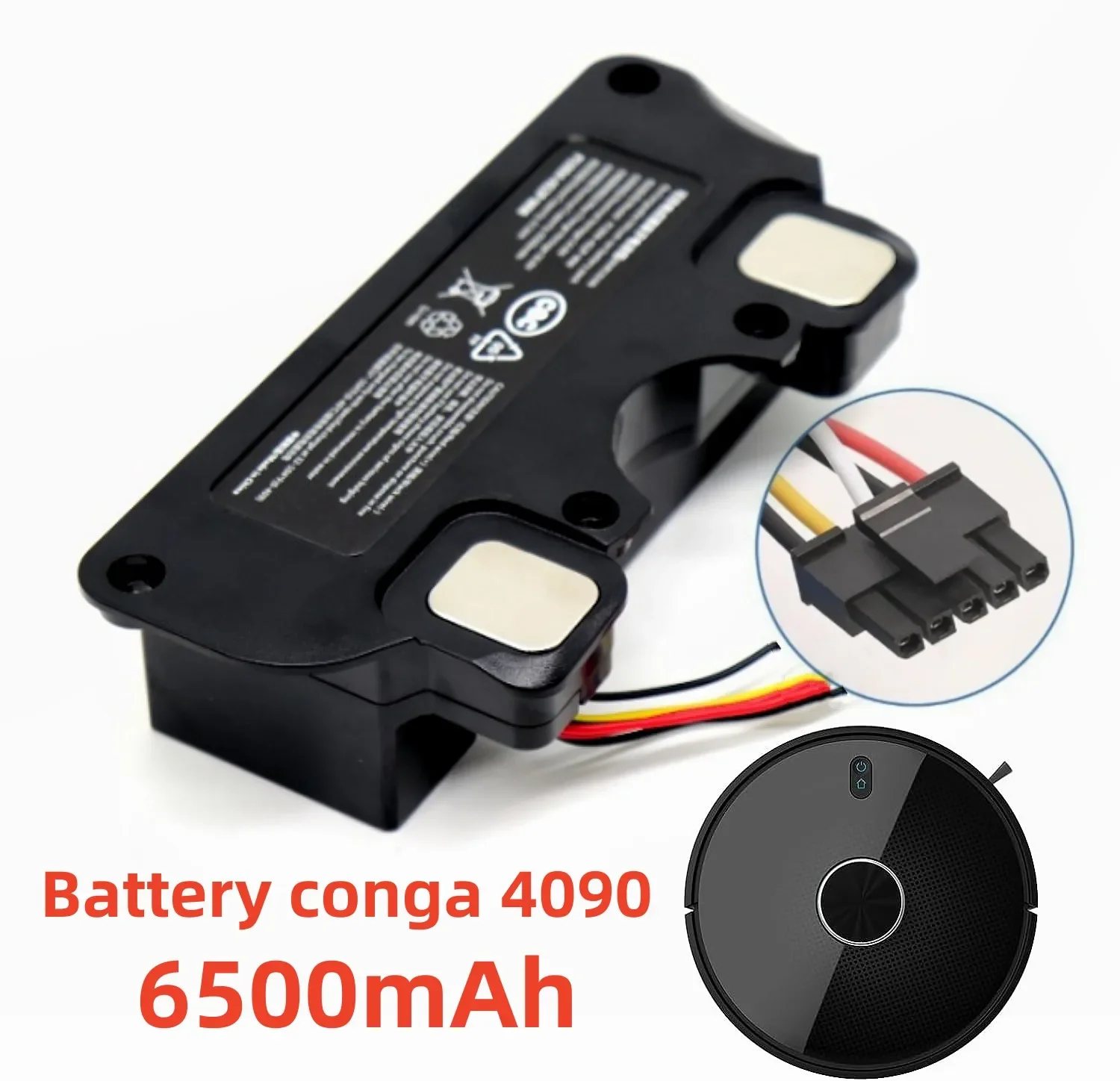 Battery for Cecotec Conga 4090 4490 4590 4690 Robot Vacuum Cleaner 12800mAh High Capacity Li-ion Spare Replacement Cell Parts