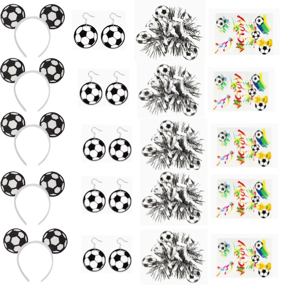 Wholesale Football Cheerleader Outfit Includes Glasses Tattoos Thread Skirt & Blower Football Match Fan Set Matches Sports Decor