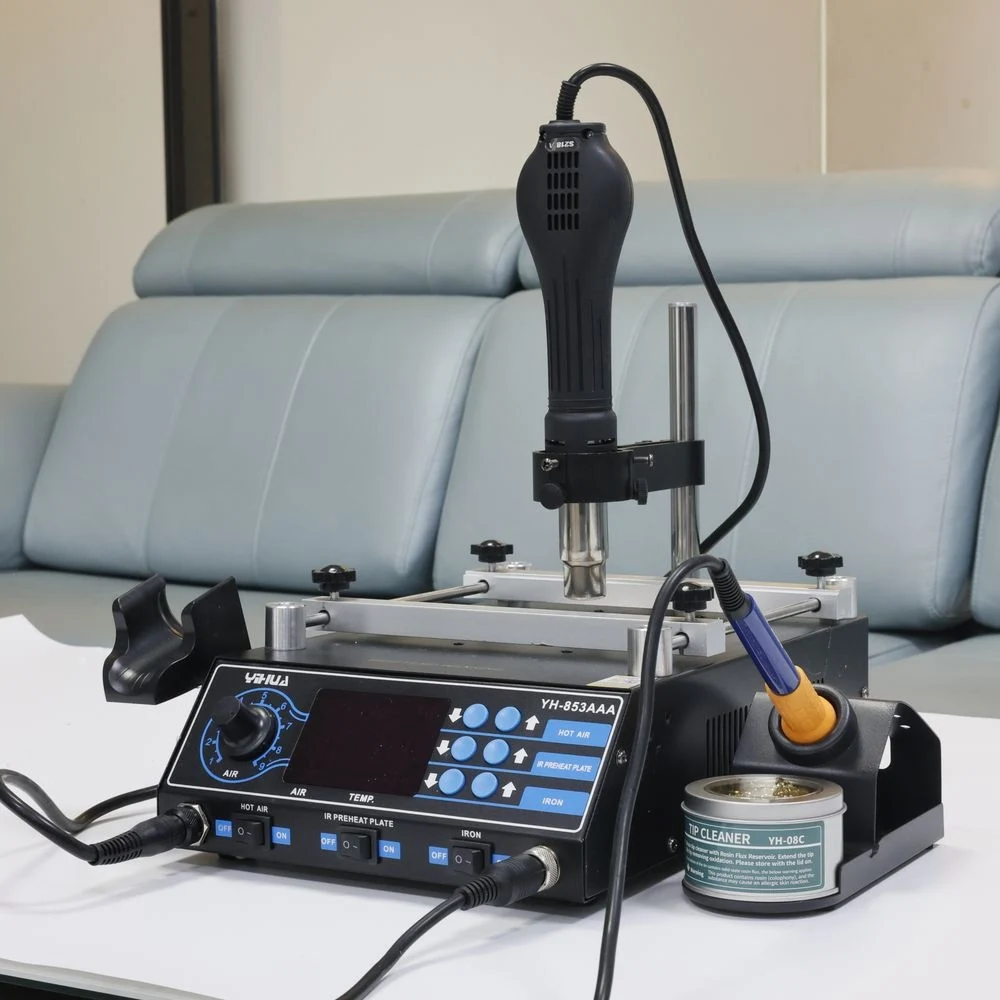 

YIHUA 853AAA 1200W Preheating Soldering Iron Hot Air Gun Soldering Station 3 In 1 BGA Rework Station Phone Repair Tool