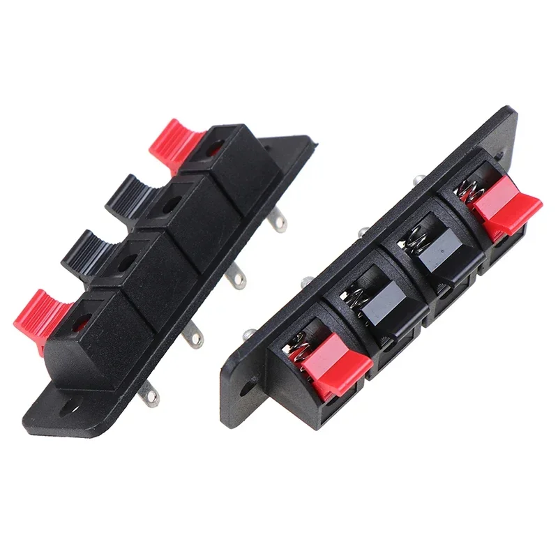 2 Pcs/lot Hot 4 Positions Connector Terminal Push In Jack Spring Load Audio Speaker Terminals Breadboard Clip