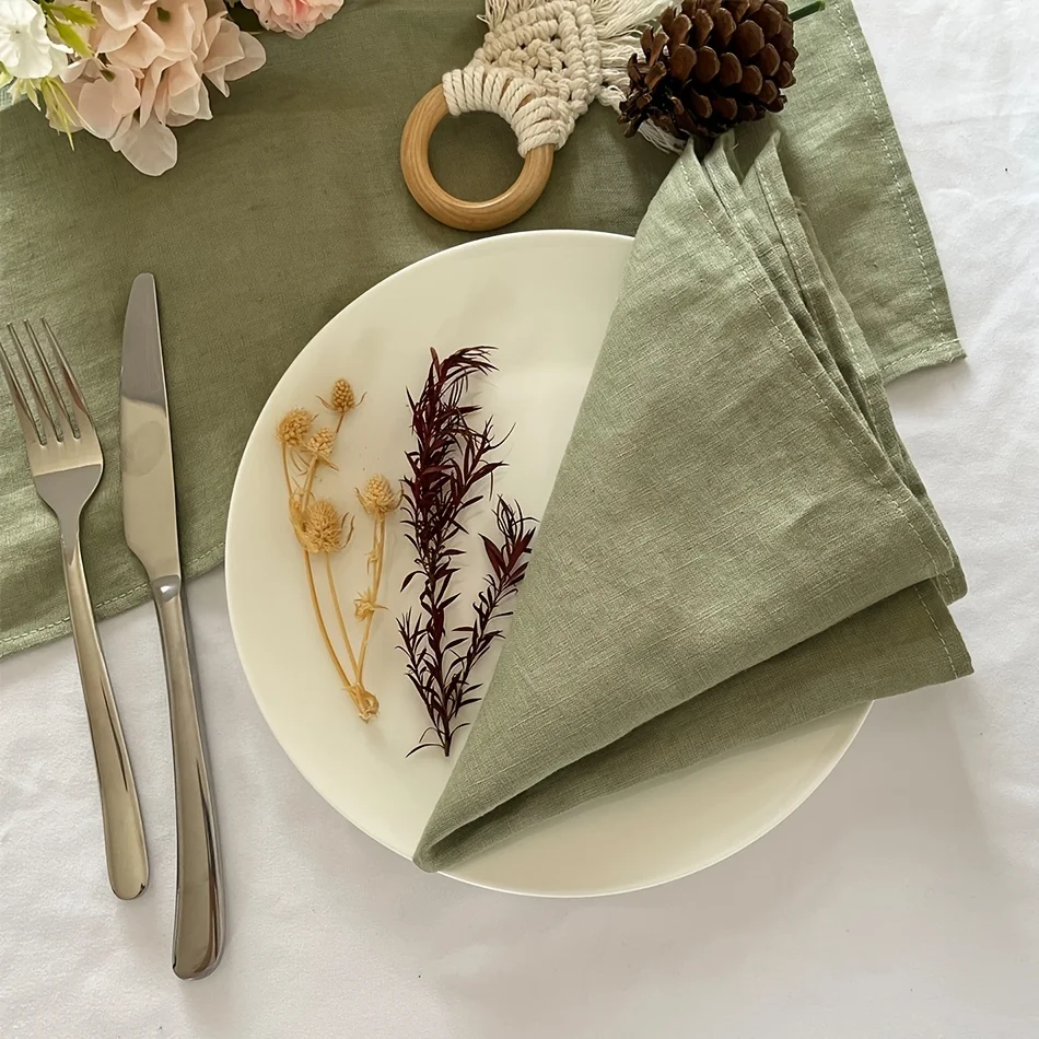Set Of 6 40x40cm Table Cloth Napkins Durable Polyester Thicken Placemat Reusable for Kitchen Dining Wedding Decoration