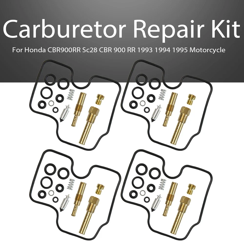 4Sets Motorcycle Carburetor Repair Kit Rebuild For CBR900RR Sc28 CBR 900 RR 1993 1994 1995 Motorcycle