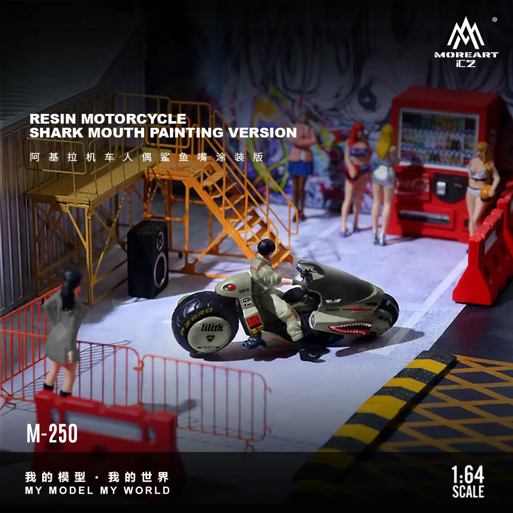 MoreArt 1:64 Resin Mini Figure Model Realistic Motorcyclist Figurine For Miniature Scene Decoration & Collection
