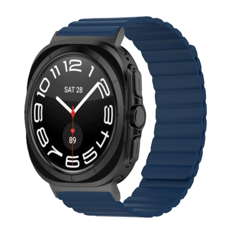 Pulseira para relógio 47mm, pulseira liberação rápida à prova suor, cinto magnético silicone