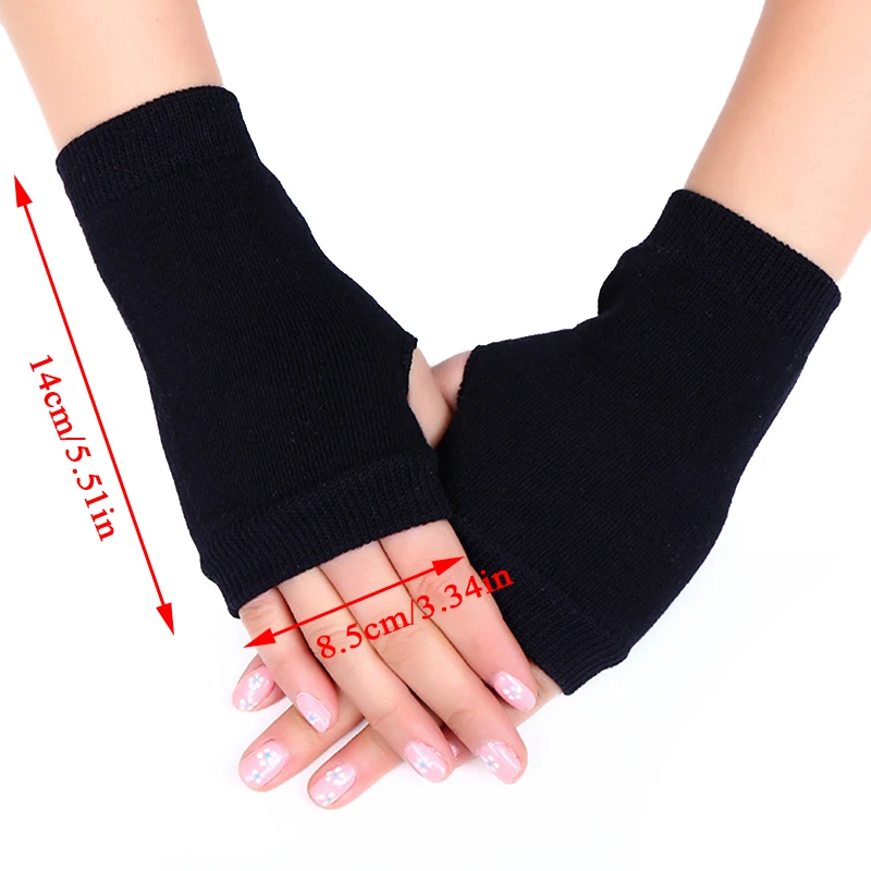 Cotton Fingerless Stretch Gloves For Men and Women Knitted Half Finger Gloves Mittens Short Winter Unisex Wrist Arm Warm Hand