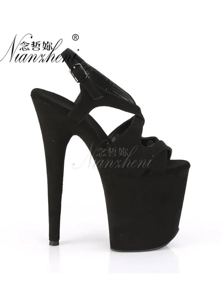 Gothic 20CM Open Toe Fetish High Stripper Heels Pole Dance Shoes Platform Sandals Women 8 Inches Exotic Crossdresser pute sexy