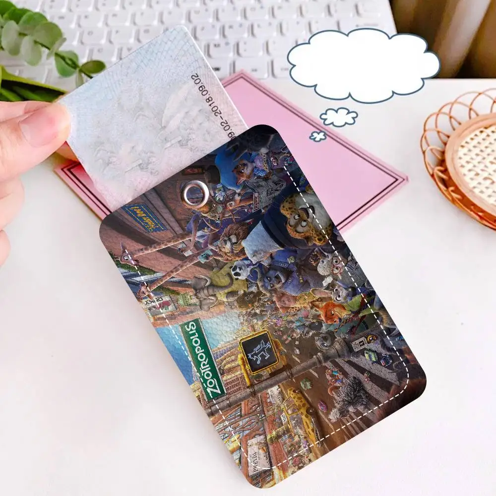 Z-Zootopia بو الجلود الناعمة مستطيلة حامل بطاقة المفاتيح التعريفي مصعد غطاء للحماية الشباب Faion Accory