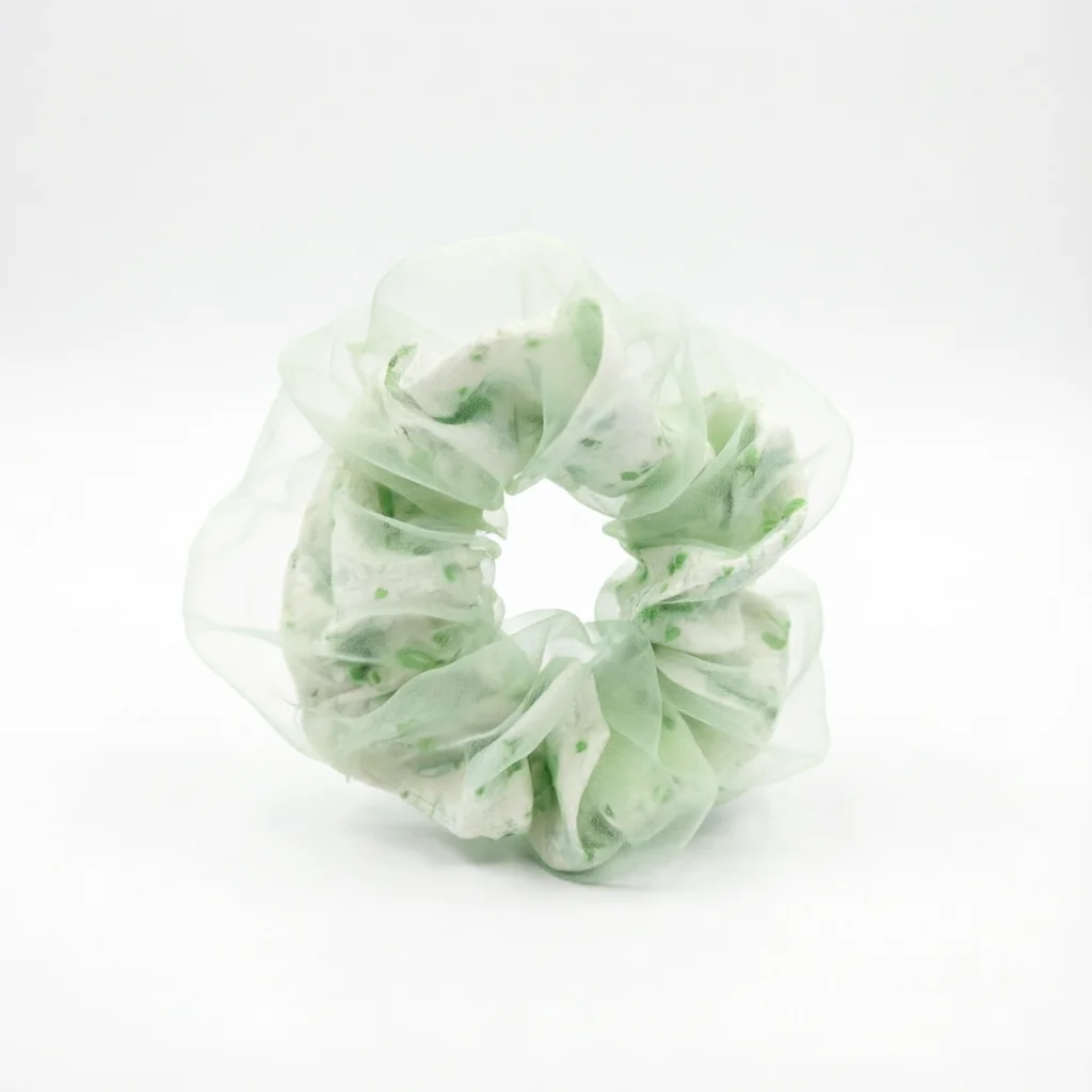 Sheer Floral Organza Scrunchie Vintage Ditsy Flower Hair Tie Elastic Ponytail Holder Cute Hair Accessories For Women Girls view 6
