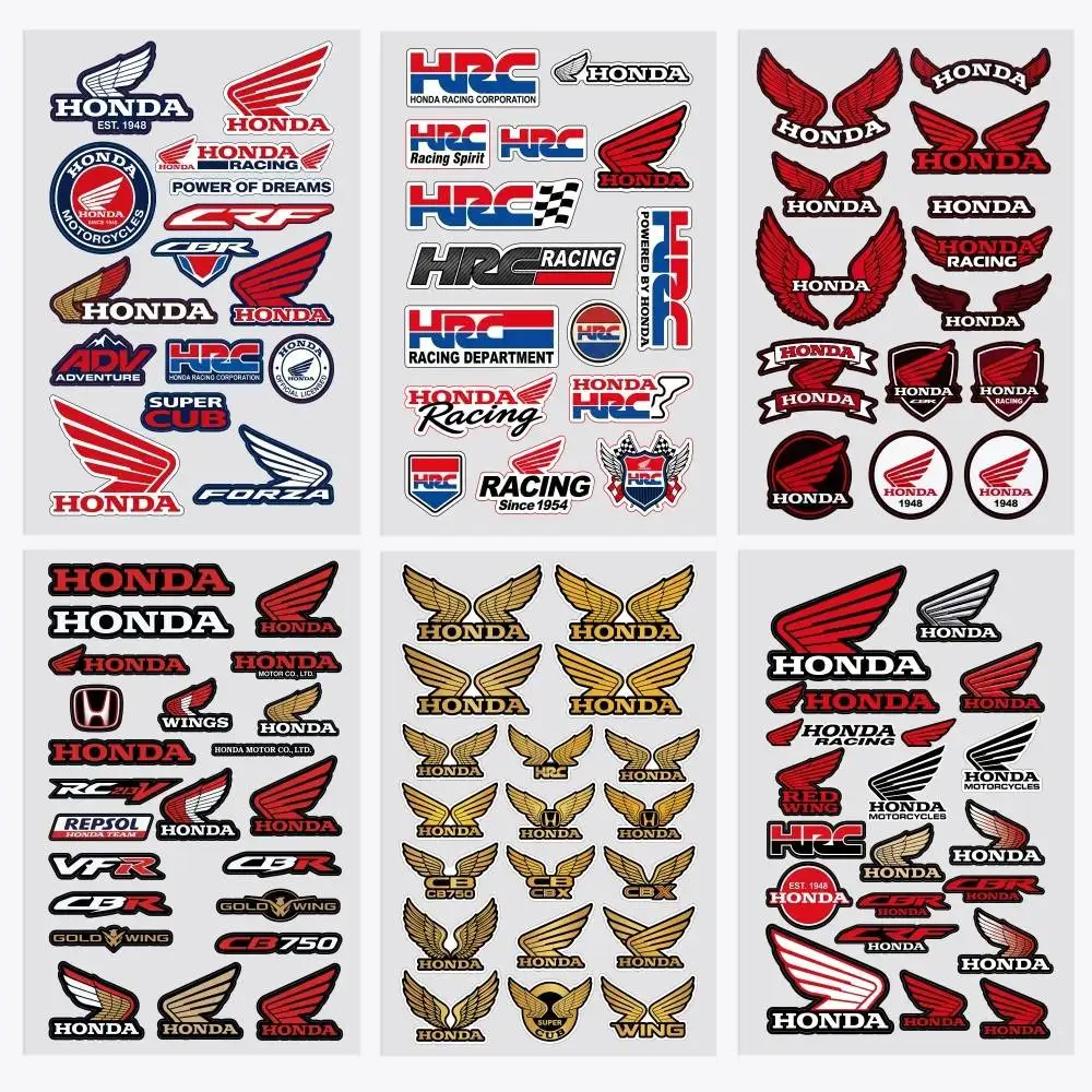 

Светоотражающие наклейки H WING для мотоциклов HONDA HRC, предупреждающие о безопасности в темноте, для шлемов скутеров, 3M.