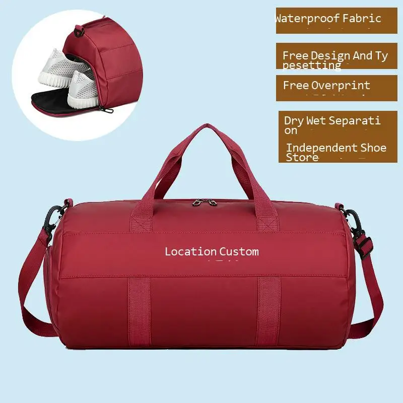 Storage, waterproof, breathable, load reducing, travel, dry and wet separation, sports bag, portable fitness bag, printing