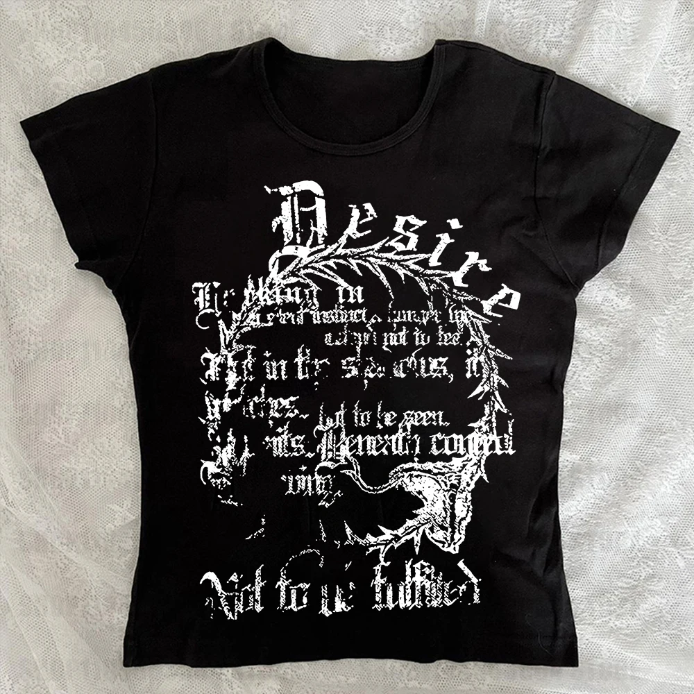 Letter girl shirt Y2k clothing women's clothing 90s women's clothing retro pattern T-shirt short sleeved women's T-shirt Harajuk