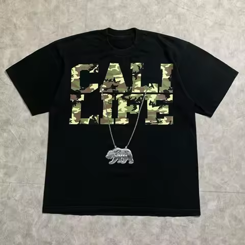 Cali Life Camo Logo Usa T Shirt Idea 2 Sided Vintage 105046