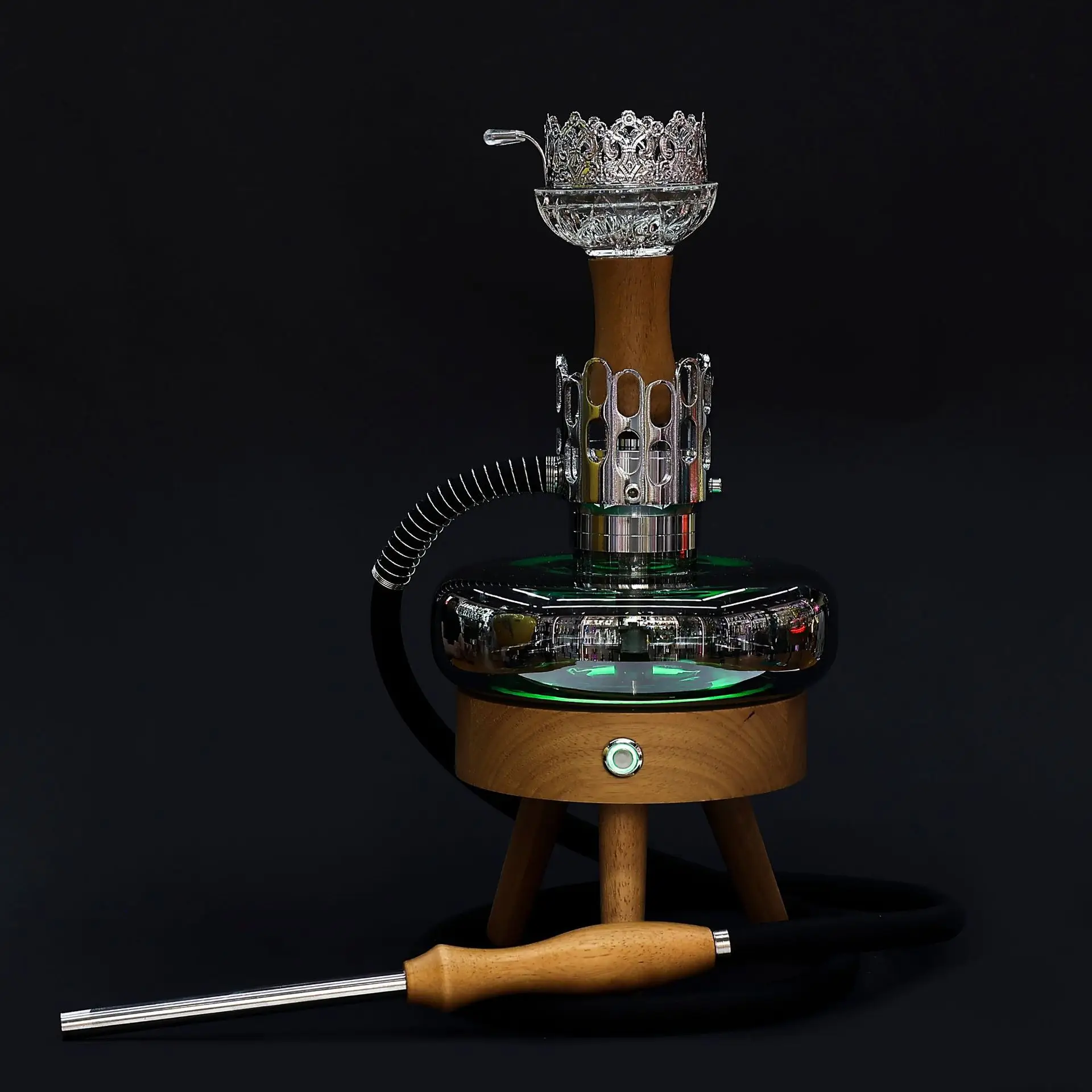 Arab shisha, light shisha atmosphere, touch switch, solid wood flying saucer shape