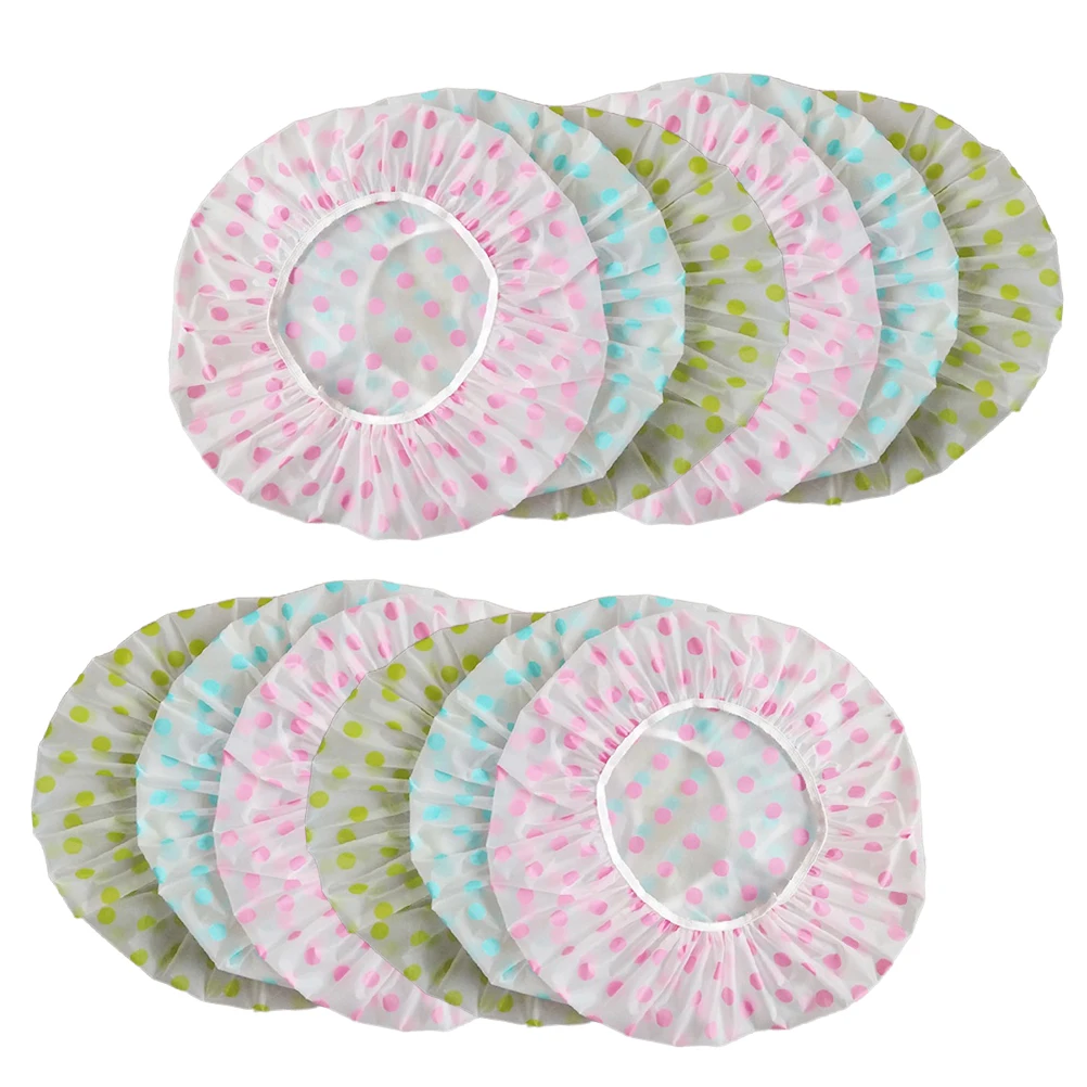 

30pcs Disposable Shower Colorful Thicken Bathing Hats Plastic Waterproof Shower Hats for Home Hotel (Assorted Color)