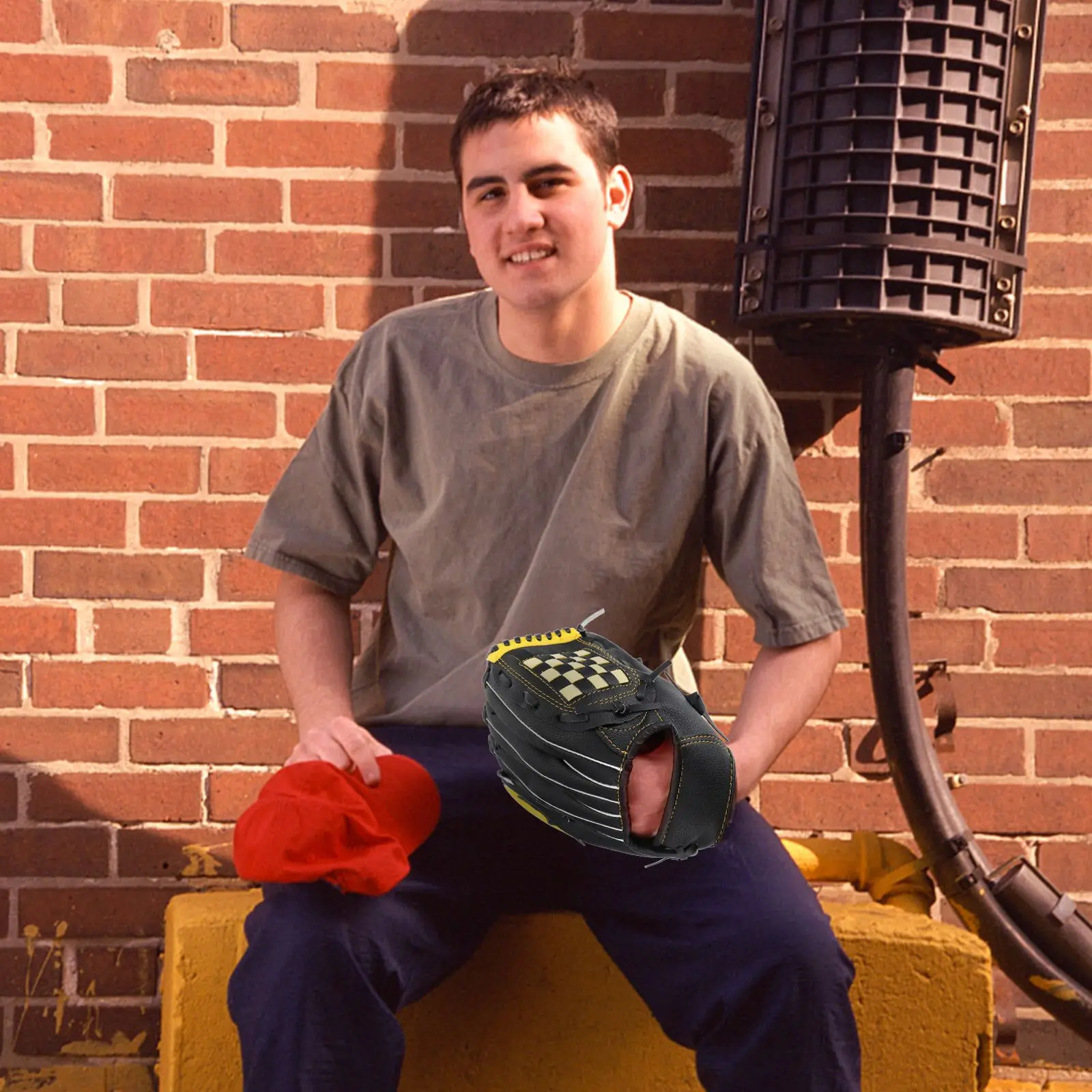 

1Pcs Baseball Glove Yellow Black Environmentally Friendly Material Multi Functional Sports Glove Ideal for Baseball Softball