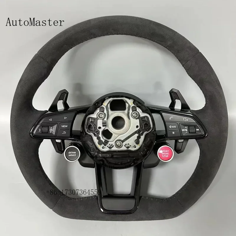 

For Audi A3 A4 A5 S3 S4 S5 B9 2023 Semi-Perforated Leather S /RS Logo With R8 Button Steering Wheel Assembly Car Accessories