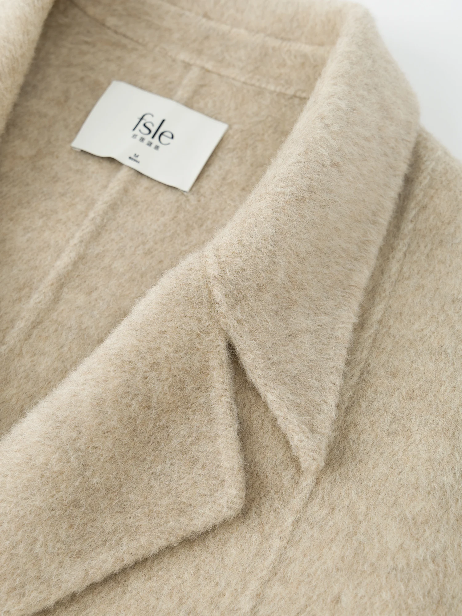 FSLE 94.7%-100% Sheep Wool Camel Hair Long Coat For Women 2024 Winter New Design Mid-length Tweed Warm Chic Coat 24FS14213