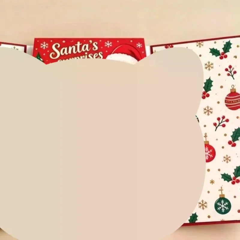 Handmade Christmas Gift Card Holder Book Waterfall DIY Surprise Card With Envelope Pull Out Design Merry Xmas Gift Card Book