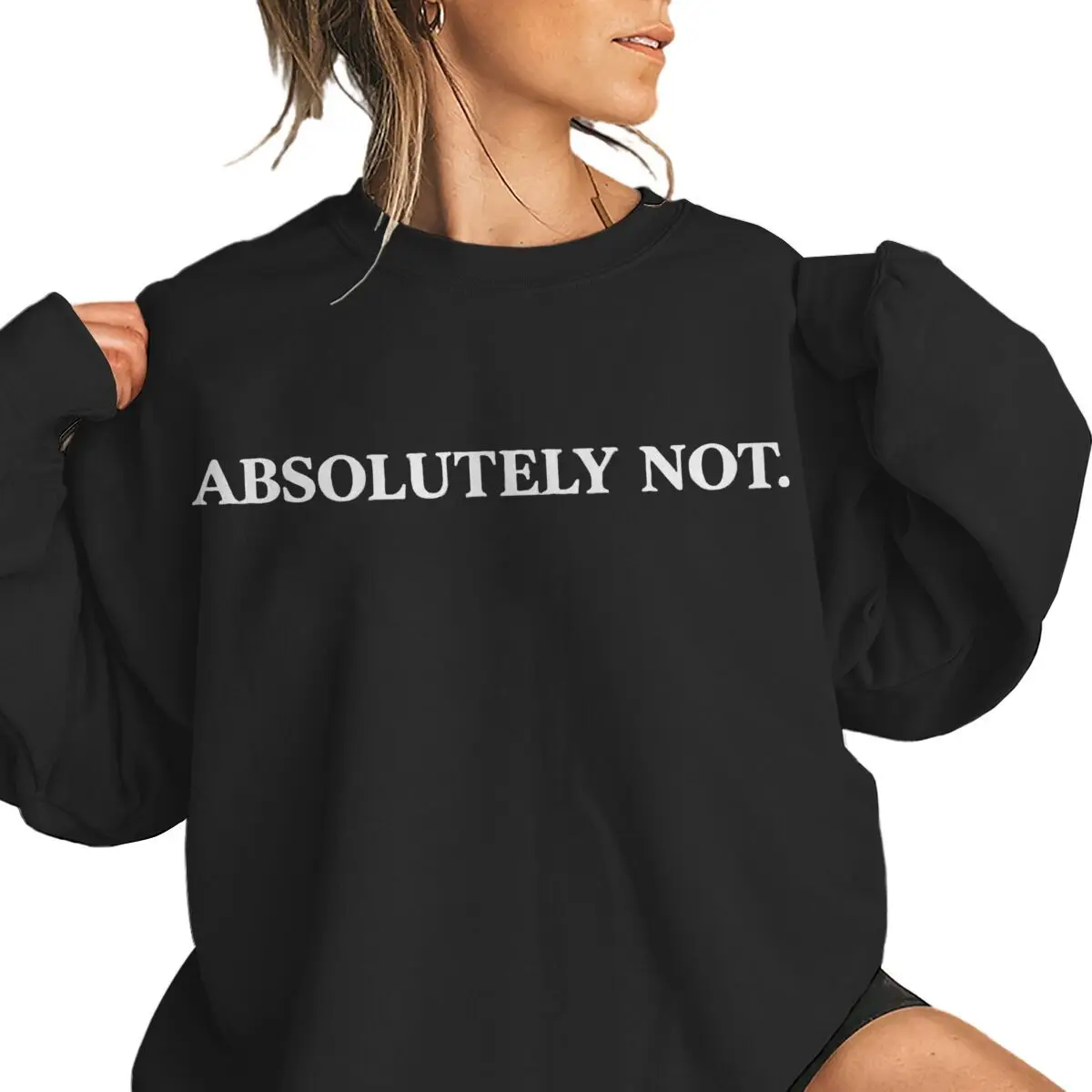 Women Absolutely Not Simple Text Sweatshirt Minimalist Slogan Crew Neck Long Sleeve Casual Fall Pullover Sweatshirts