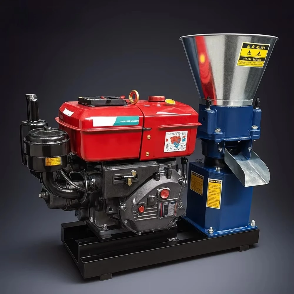 Diesel pelletizer for chicken, pig and cattle feed with stable output in small and medium-sized farms