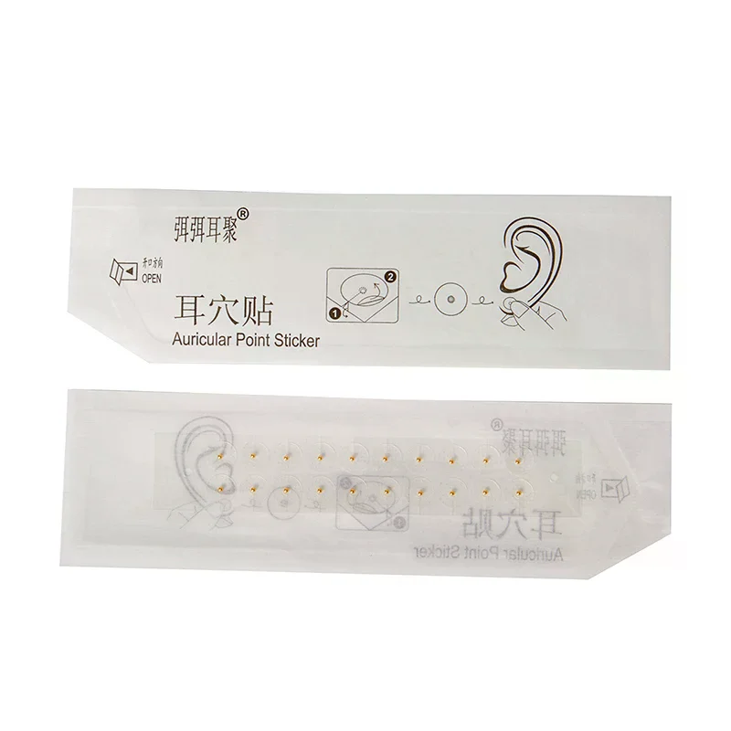 /Kuz/Transparent Ear Point Stickers Ear Pressure Stick Acupuncture Magnetic Beads Auricular Ear Stickers Massage Tool 100/200PCS