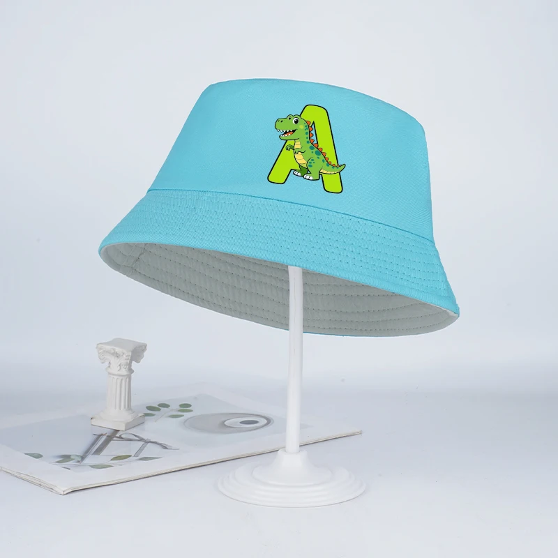 Cute Dinosaur 26-Letter Kids' Bucket Hat – Sun Hat for Boys and Girls Ages 2–6, Perfect for Summer Beach Play, Kids' Gift