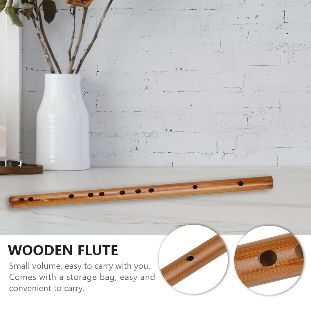 

Bamboo Flute C Key Traditional Wooden Small Flute for Beginners Musical Instruments Storage Bag