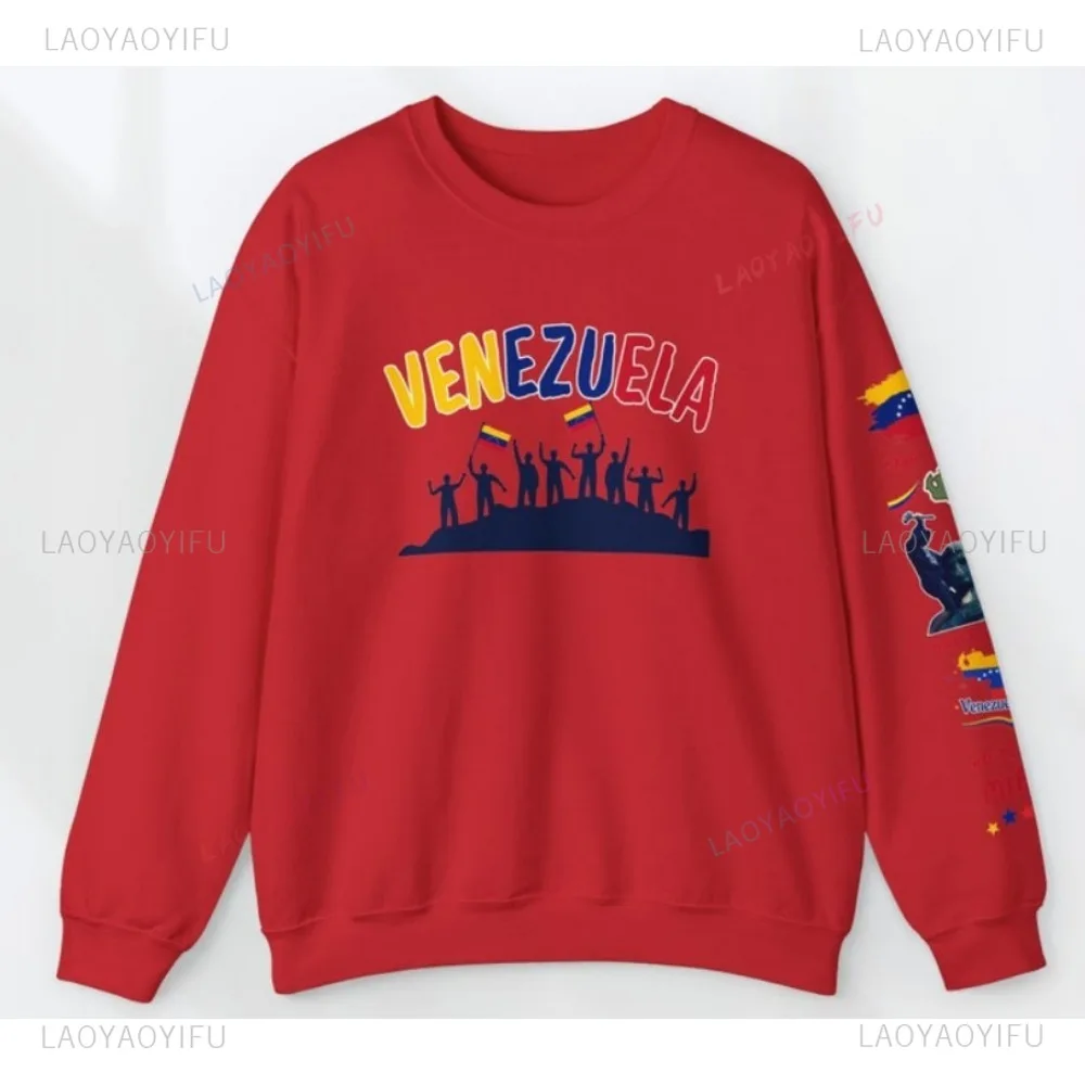 We Are Not Afraid Venezuela Libre Flag Print Long Sleeve Pullover Venezuelan Men and Women Are Suitable for Sweatshirt Clothing