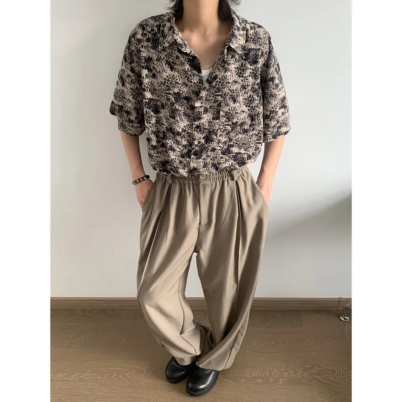 Summer Short Sleeved Shirt Men Oversized Retro Printed Shirt Men Streetwear Korean Loose Casual Shirt Mens Hawaiian Shirts M-2XL
