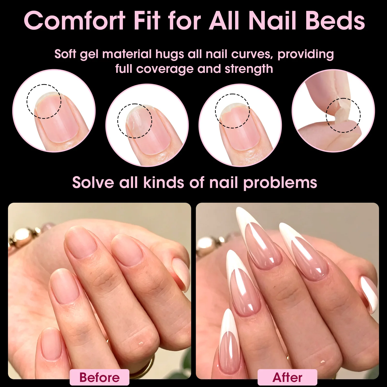 64Pcs Semi-Matte Frosted Almond Nail Tips 16 Sizes Seamless False Nails Short Almond Shape for Extension Acrylic Gel DIY Salon